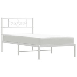 Avis Maison Chic Lit adulte - Cadre de lit métal avec tête de lit pour chambre blanc 100x190 cm -MN59132