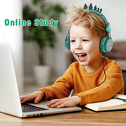 Universal Headset Boys pour enfants, casque de dinosaure filaire avec microphone 3,5 mm de prise et bandeau réglable et cordon sans enchevêtrement, casque adapté à l'école