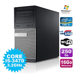 PC Tour Dell Optiplex 7010 Core I5-3470 3.2Ghz 16Go Disque 250Go DVD WIFI Win 7 · Occasion 