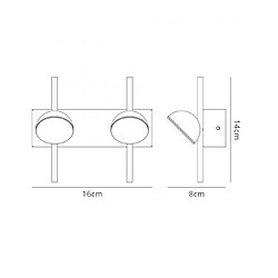 Luminaire Center Applique LED intégré Adn blanc 2 ampoules 7,8cm