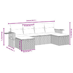 Avis vidaXL Salon de jardin avec coussins 6 pcs marron résine tressée