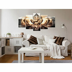 Paris Prix Tableau 5 Panneaux Buddha Style Golden Wide 100 x 200 cm