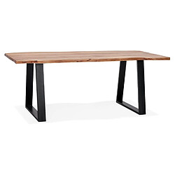 Alterego Table de salle à manger style industriel 'RAFA' en bois massif et métal - 200x95 cm