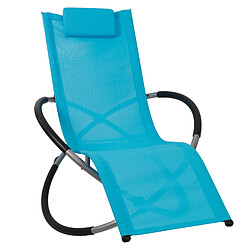 Bcelec HMBL-04-BLUE Chaise longue bleu, relax de jardin, chaise de jardin, rocking chair, résistant aux intempéries, max 180kg