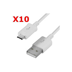 Little Boutik X10 Cable Usb Micro Usb Blanc Pour Samsung Sony LG Wiko Huawei HTC Nokia Asus Archos Honor TEENO X10 Couleur