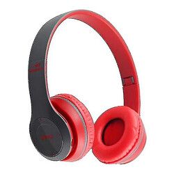 Universal Casque bluetooth sans fil casque casque casque bruit annulation pliable (rouge) 