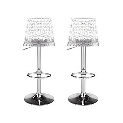 Vente-Unique Lot de 2 Tabourets de bar CLARK - Polycarbonate - Cristal