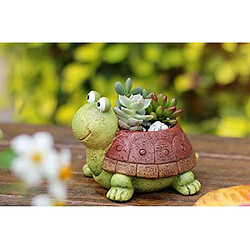 BESTA Pots de fleurs, mignons animaux en forme de dessins animés succulentes vase pots de fleurs, conteneur, pots de fleurs de décoration, mini ornement de bureau (tortue)