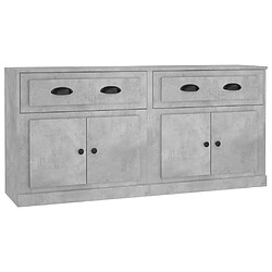 vidaXL Buffets 2 pcs gris béton bois d'ingénierie