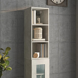 Avis vidaXL Armoire murale Gris béton 34,5x32,5x90 cm Bois d'ingénierie