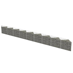 vidaXL Mur de gabion Acier galvanisé 630x30x50 cm