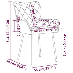 vidaXL Chaises à manger lot de 2 gris foncé tissu pas cher