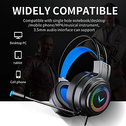 GUPBOO Casque de jeu G60 avec micro et couleur Light Coy Casque stéréo surround filaire avec micro USB pour ordinateur portable 