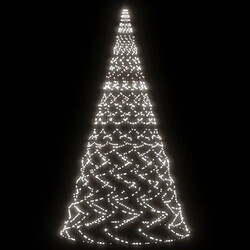 Avis vidaXL Sapin de Noël sur mât de drapeau 3000 LED Blanc froid 800 cm