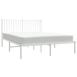 Avis Maison Chic Lit adulte - Cadre de lit métal avec tête de lit pour chambre blanc 135x190 cm -MN26002