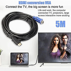 Universal Câble HDMI vers VGA Câble adaptateur HDMI doré mâle vers VGA HD-15 mâle 15 broches 