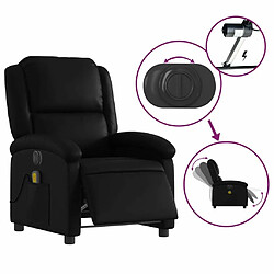 Maison Chic Fauteuil Relax pour salon, Fauteuil de massage inclinable électrique noir similicuir -GKD31583 pas cher