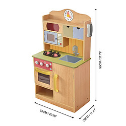 Avis Teamson Kids Little Chef Florence Classic Kids Play Kitchen Toddler Pretend Play Set avec accessoires, 2 tiroirs et horloge grain de bois