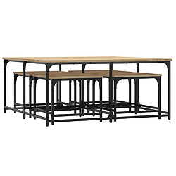 Acheter vidaXL Tables basses gigognes 5 pcs chêne sonoma bois d'ingénierie