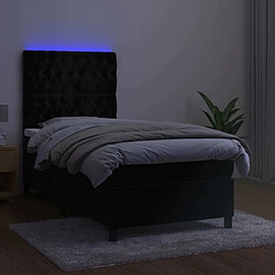 Acheter Sommier à lattes,Cadre à lattes de lit pour Adulte matelas et LED Noir 100x200 cm Velours -MN64702