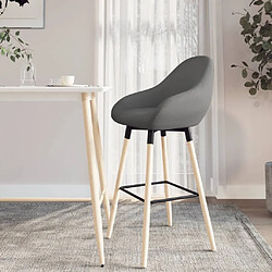 vidaXL Tabouret de bar Gris foncé Tissu 