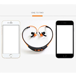 Avis Wewoo Ecouteur sport Bluetooth pour iPhone In-Ear Fil de commande sans écouteurs Sport Neckband avec micro et crochet d'oreille Soutien Handfree appel iPad Galaxy Huawei Xiaomi LG HTC Smartphone Orange