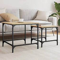 Maison Chic Lot de 2 Tables basses gigognes pour salon | Table à café chêne sonoma bois d'ingénierie -GKD65511