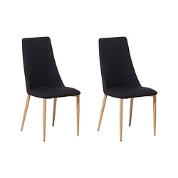 Beliani Chaise de salle à manger CLAYTON Set de 2 Tissu Noir