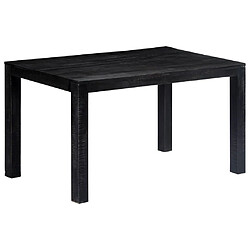 vidaXL Table à dîner Noir 140x80x76 cm Bois de manguier massif pas cher