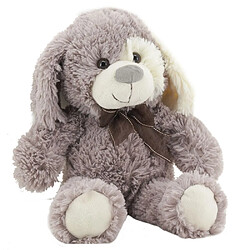 Aubry Gaspard Peluche chien en acrylique gris 30 cm.