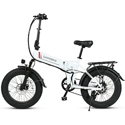 Acheter Vélo Électrique SAMEBIKE LOTDM200-II - Moteur 500W Batterie 48V13Ah Autonomie 40KM Freins à Disque Mécaniques - Blanc