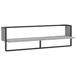 vidaXL Étagère murale avec barre sonoma gris 100x25x30 cm