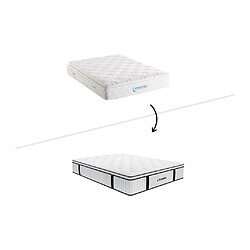 Avis Vente-Unique Ensemble 160 x 200 cm sommier + matelas ressorts ensachés surmatelas intégré ép.28cm - AMERICAN DREAM de YSMÉE