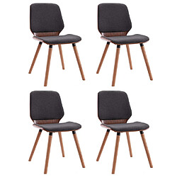 vidaXL Chaises à manger lot de 4 gris tissu