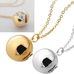 alliage en métal ouvert boule ronde pendentif phase boîte collier doré pas cher