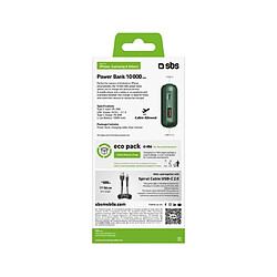 Sbs Batterie externe Powerbank PD 20W, 10 000 mAh vert foncé