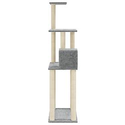 Arbre à chat avec griffoirs,niche pour chat en sisal Gris clair 147 cm -MN51846 pas cher