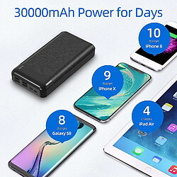 Avis YOBON Batterie Externe 30000mAh, Power Bank 4 Ports de Sorties Rapide, Chargeur Portable avec L'écran LCD convient pour les Smartphone