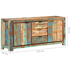 vidaXL Buffet 175x40x75 cm Bois de récupération massif pas cher