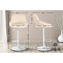 Non Tabouret de bar Milet tissu blanc