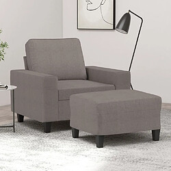 vidaXL Fauteuil avec repose-pied Taupe 60 cm Tissu 