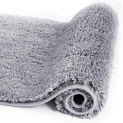 LUUCOZK Tapis de bain antidérapants, absorbants, à séchage rapide, décoration de salle de bain, gris clair-Ensemble de 45 x 75cm 