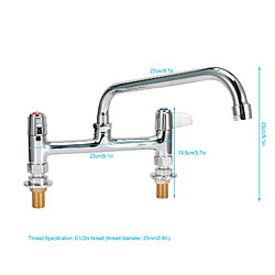 ComfortXL Robinet mural g1 2 pouces avec mélangeur d'évier de cuisine chaud et froid