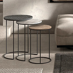 Rousseau Ensemble de tables d'appoint 3 pcs Tiziano Métal Multicolore