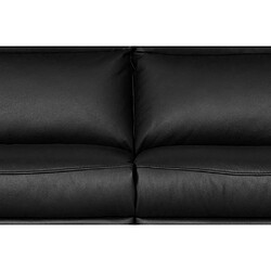 Acheter VENESETTI Canapé taille 2 places en 100% tout cuir épais de luxe italien, PERLA, noir