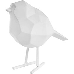 Pt Living Oiseau en résine mat origami 17cm blanc. Oiseau en résine mat origami 17cm blanc