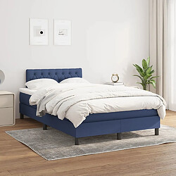 Avis Maison Chic Lit adulte- Lit + matelas,Sommier à lattes de lit avec matelas bleu 120x190 cm tissu -GKD81781