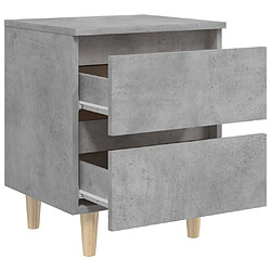 Acheter vidaXL Table de chevet avec pieds en pin gris béton 40x35x50 cm