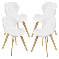 Lot de 4 Chaises Älmhult Similicuir 81 x 57 x 49 cm Blanc [en.casa]