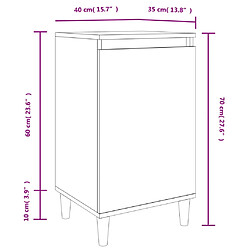 vidaXL Tables de chevet 2pcs blanc brillant 40x35x70cm bois ingénierie pas cher